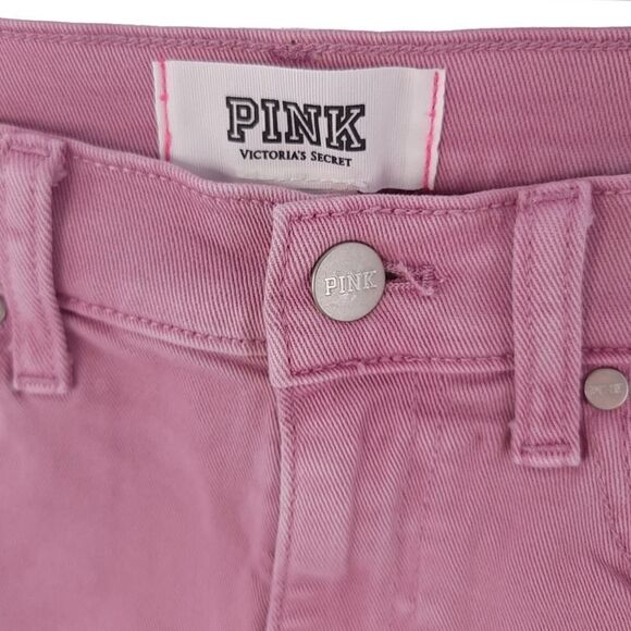 Pink Womens Size 6 Denim Raw Hem Shorts - Picture 3 of 8